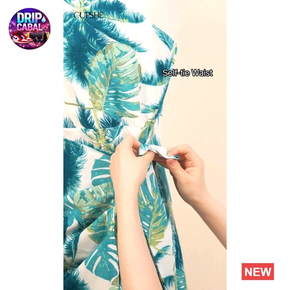 One Shoulder Self-Tie Mini Dress with Floral Print and Zipper Back - Picture 7 of 7